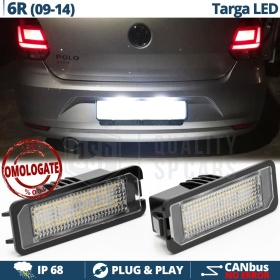 2 Luces de Matricula LED para VW Polo 6R, 100% CANbus, 18 LED 6.500K Blanco Frío, Plug & Play