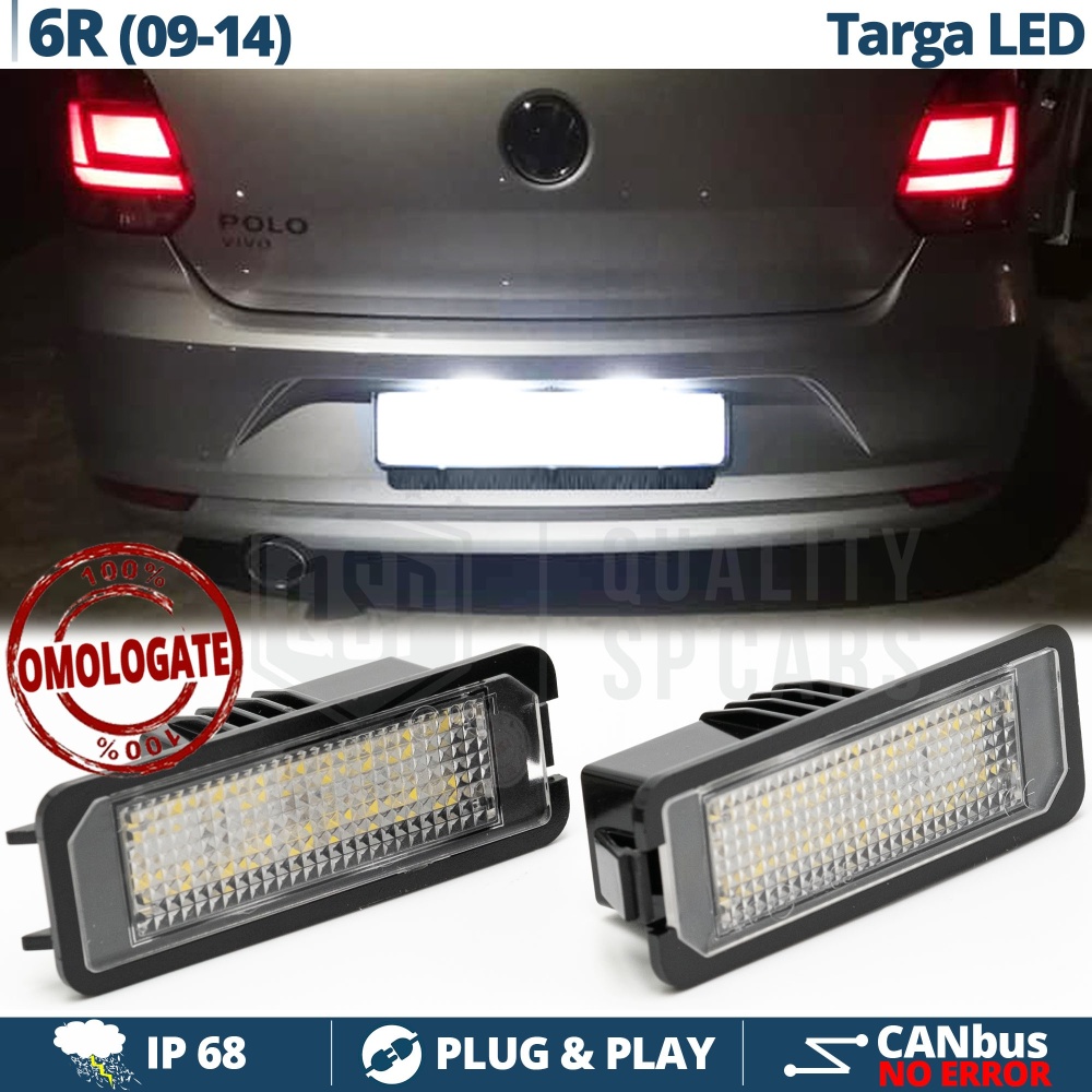 2 Luces de Matricula LED para VW Polo 6R, 100% CANbus, 18 LED 6.500K Blanco Frío, Plug & Play 2 Luces de Matricula LED para VW Polo 6R, 100% CANbus, 18 LED 6.500K Blanco Frío, Plug & Play