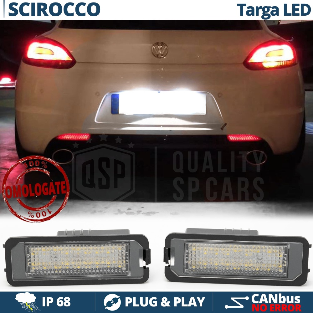 2 Luces de Matricula LED para VW Scirocco MK3, 100% CANbus, 18 LED 6.500K Blanco Frío, Plug & Play 2 Luces de Matricula LED para VW Scirocco MK3, 100% CANbus, 18 LED 6.500K Blanco Frío, Plug & Play