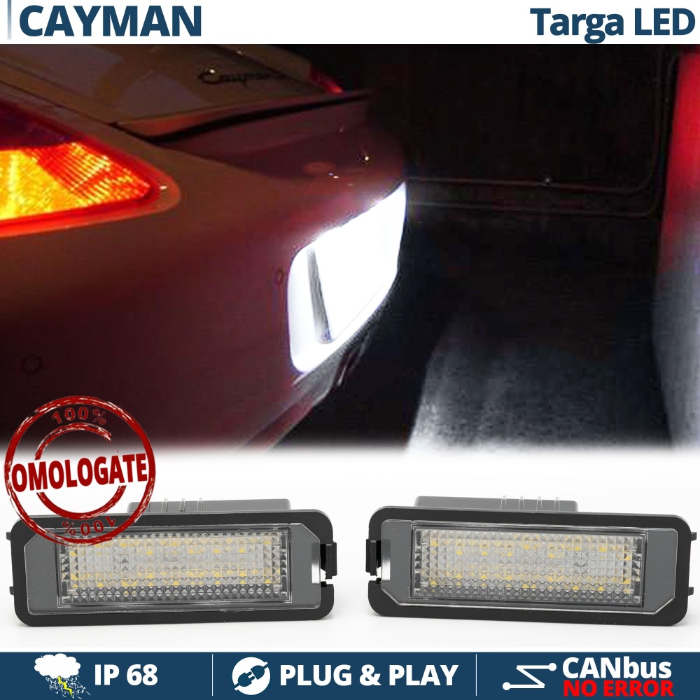 2 Luces de Matricula LED para Porsche Cayman 987, 100% CANbus, 18 LED 6.500K Blanco Frío, Plug & Play 2 Luces de Matricula LED para Porsche Cayman 987, 100% CANbus, 18 LED 6.500K Blanco Frío, Plug & Play