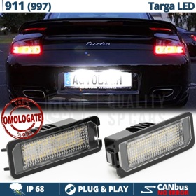 2 Luces de Matricula LED para Porsche 911 Turbo, Carrera, GT3, GT2 (997) 100% CANbus, 18 LED 6.500K Blanco Frío, Plug & Play