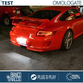 2 Luces de Matricula LED para Porsche 911 Turbo, Carrera, GT3, GT2 (997) 100% CANbus, 18 LED 6.500K Blanco Frío, Plug & Play
