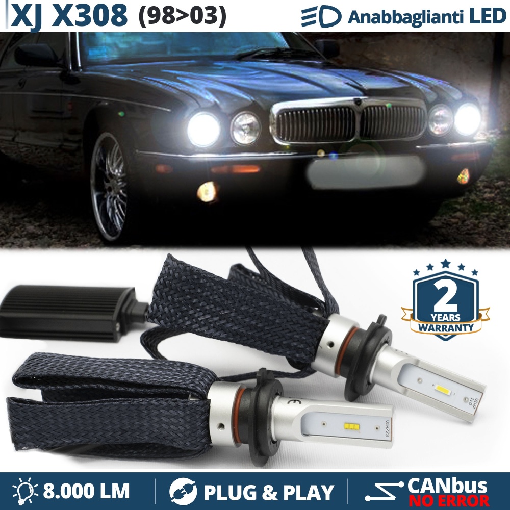 Kit LED H7 para Jaguar XJ X308 Luces de Cruce CANbus | 6500K Blanco Frío 8000LM