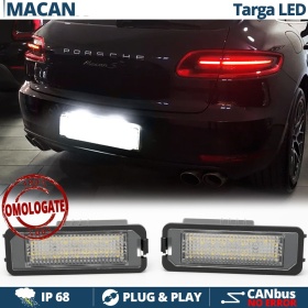 2 Luces de Matricula LED para Porsche Macan, 100% CANbus, 18 LED 6.500K Blanco Frío, Plug & Play