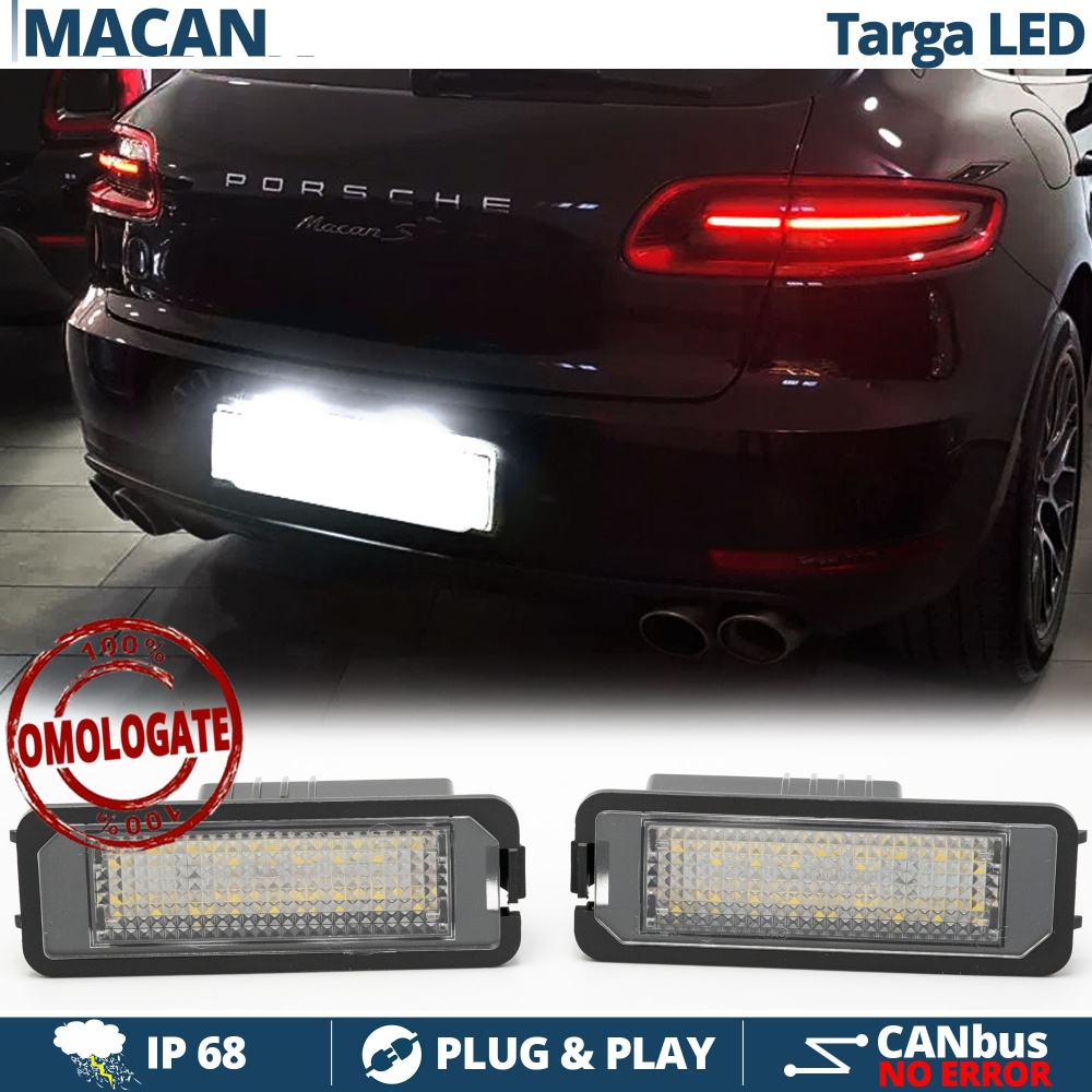 2 Luces de Matricula LED para Porsche Macan, 100% CANbus, 18 LED 6.500K Blanco Frío, Plug & Play 2 Luces de Matricula LED para Porsche Macan, 100% CANbus, 18 LED 6.500K Blanco Frío, Plug & Play