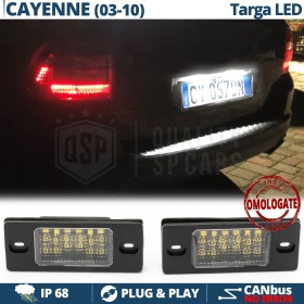 Placchette Luci Targa LED per Porsche Cayenne I | 18 LED 100% CANbus, 6.500K Bianco Ghiaccio | Plug & Play
