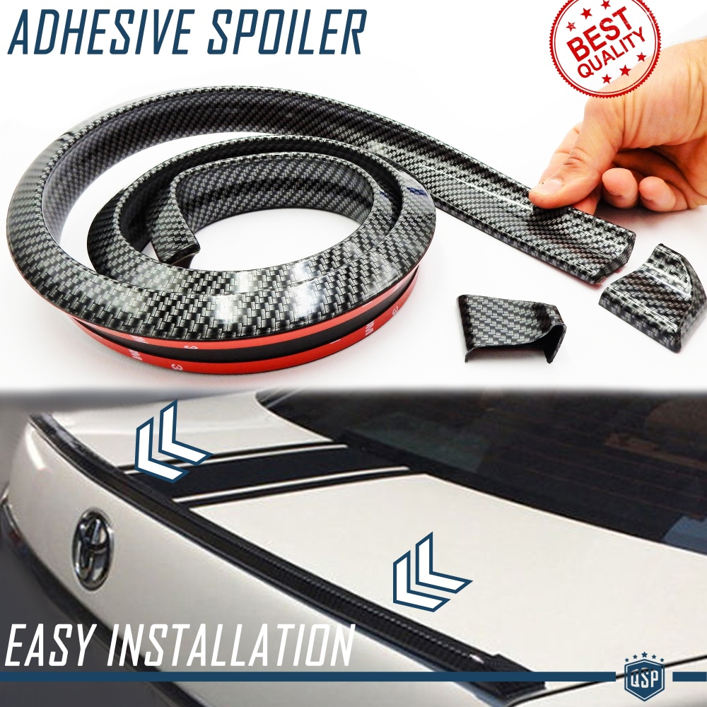 SPOILER Alerón trasero Adhesivo Compatibl con TOYOTA, LABIO Maletero / Techo en EPDM Efecto Fibra de Carbono NEGRO flexible SPOILER Alerón trasero Adhesivo Compatibl con TOYOTA, LABIO Maletero / Techo en EPDM Efecto Fibra de Carbono NEGRO flexible