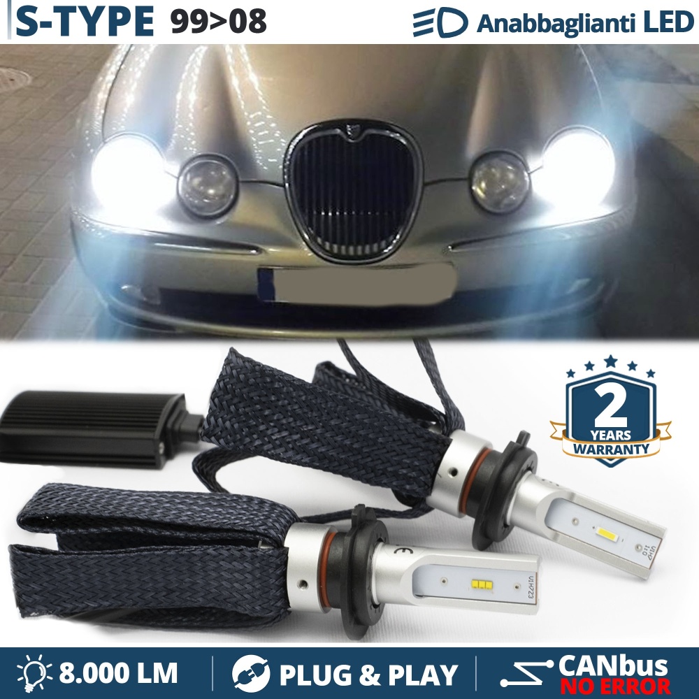 Kit LED H7 para Jaguar S-Type Luces de Cruce CANbus | 6500K Blanco Frío 8000LM