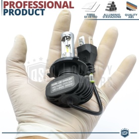 1x Bombilla LED H4 Canbus | Luces de Croisement + Route, Faros Led 6500K Luz Blanca 4000LM | Plug & Play