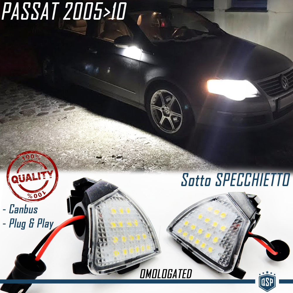 2X Luces LED Charco Debajo Espejos para VW Passat B6, Canbus 6.500K Blanco Frío Plug & Play 2X Luces LED Charco Debajo Espejos para VW Passat B6, Canbus 6.500K Blanco Frío Plug & Play