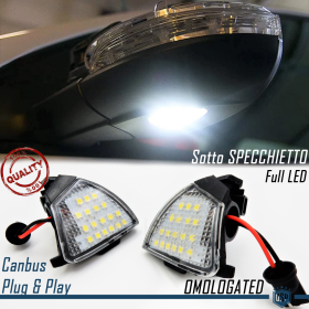 2X Luces LED Charco Debajo Espejos para VW Sharan 7M, 18 LED Canbus 6.500K Blanco Frío Plug & Play