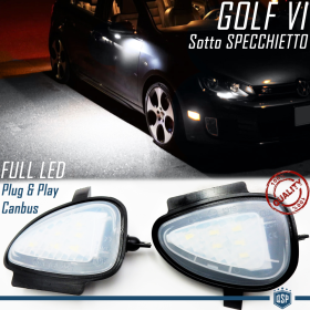 2 LED Puddle Lights Under Mirrors for VW Golf 6, CANbus 6.500K White ICE Plug & Play