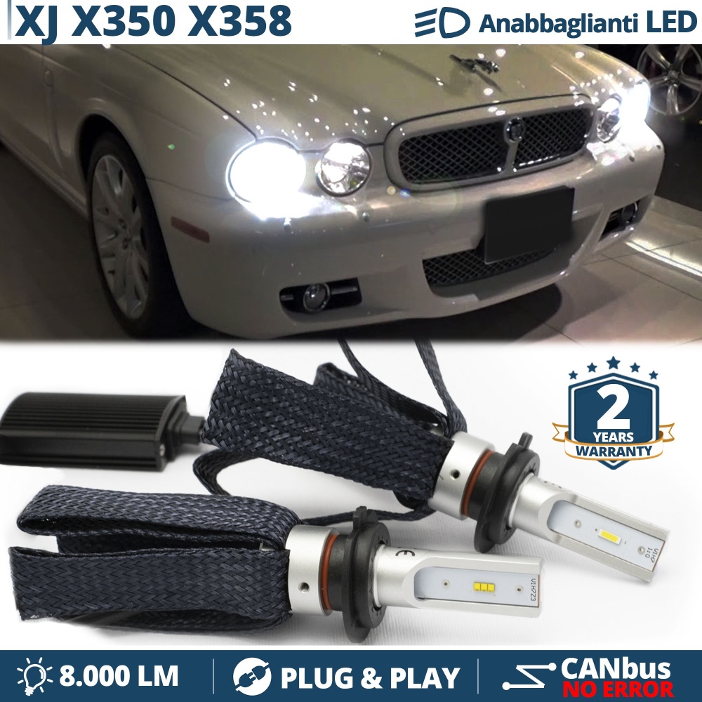 Kit LED H7 para Jaguar XJ X350 X358 Luces de Cruce CANbus | 6500K Blanco Frío 8000LM