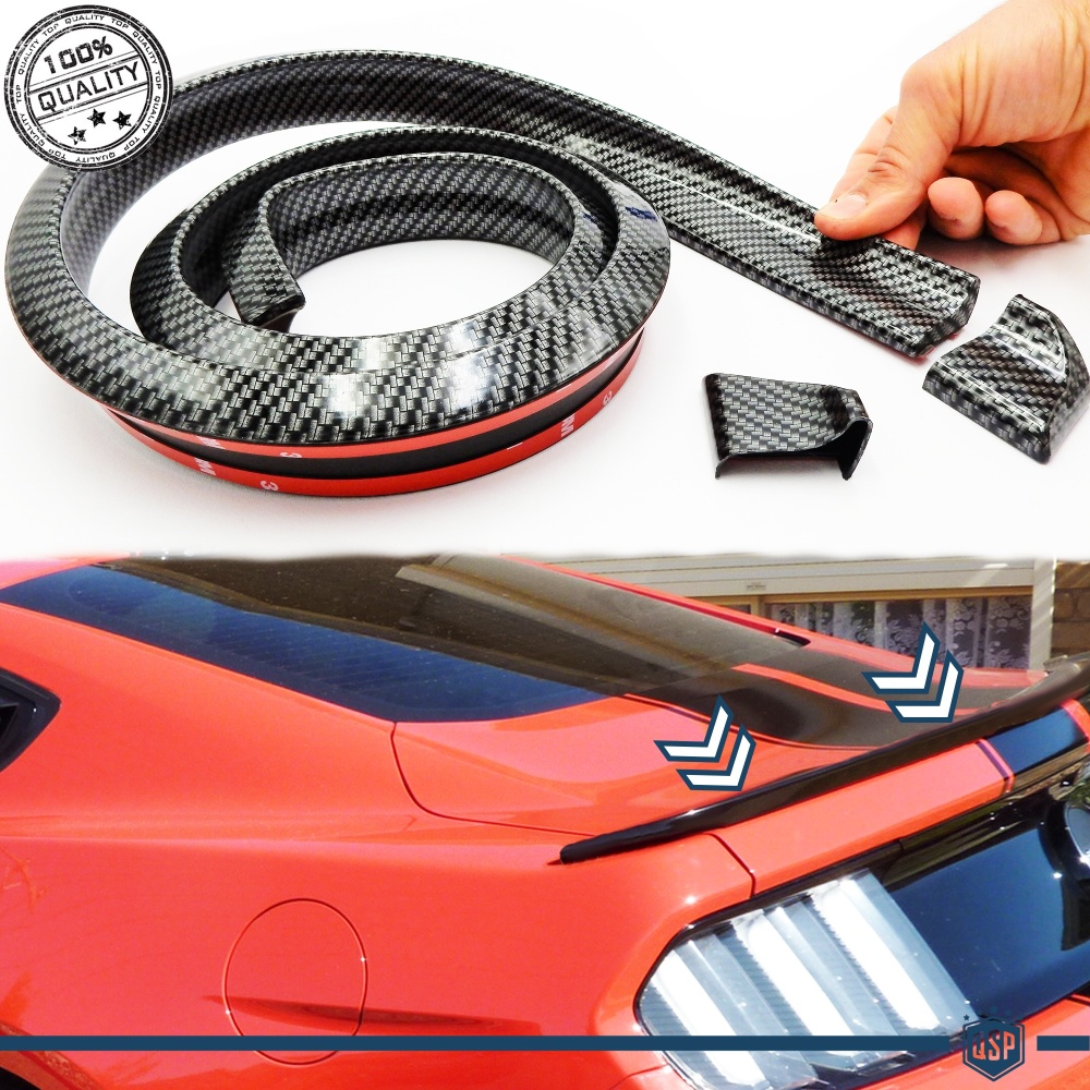 SPOILER Alerón trasero Adhesivo PARA FORD MUSTANG, LABIO Maletero / Techo en EPDM Efecto Fibra de Carbono NEGRO flexible SPOILER Alerón trasero Adhesivo PARA FORD MUSTANG, LABIO Maletero / Techo en EPDM Efecto Fibra de Carbono NEGRO flexible