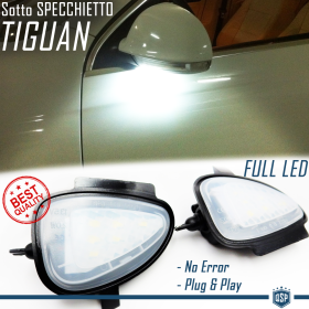 Placchette LED Luci Sotto Specchietto per VW Tiguan 5N, Canbus 6.500K Bianco Ghiaccio, Plug & Play