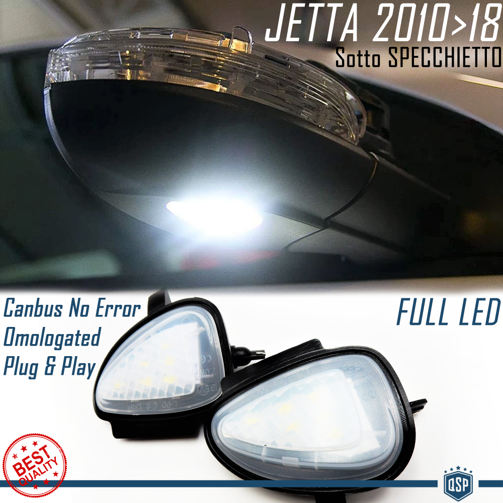 2X Luces LED Charco Debajo Espejos para VW Jetta MK6, Canbus 6.500K Blanco Frío Plug & Play 2X Luces LED Charco Debajo Espejos para VW Jetta MK6, Canbus 6.500K Blanco Frío Plug & Play