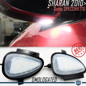 2X Luces LED Charco Debajo Espejos para VW Sharan 7N, Canbus 6.500K Blanco Frío Plug & Play