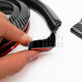 SPOILER Alerón trasero Adhesivo Compatibl con SEAT, LABIO Maletero / Techo en EPDM Efecto Fibra de Carbono NEGRO flexible