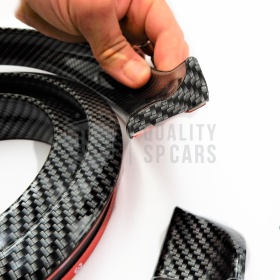 SPOILER Alerón trasero Adhesivo Compatibl con SEAT, LABIO Maletero / Techo en EPDM Efecto Fibra de Carbono NEGRO flexible