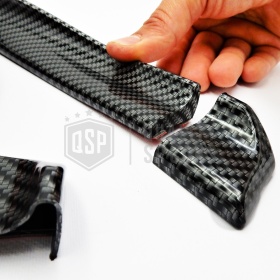 SPOILER Alerón trasero Adhesivo Compatibl con SEAT, LABIO Maletero / Techo en EPDM Efecto Fibra de Carbono NEGRO flexible