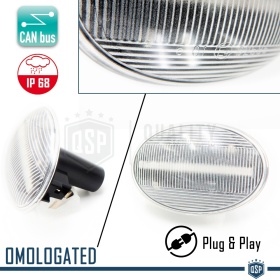 X2 Intermitentes LED Secuenciales para MINI Cooper (R56, R57) Homologados, Lente Blanca, CANBUS No Error