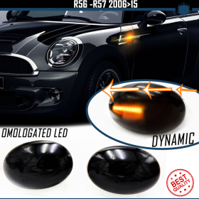 X2 Intermitentes LED Secuenciales para MINI Cooper (R56, R57) Homologados, Lente Negra, CANBUS No Error
