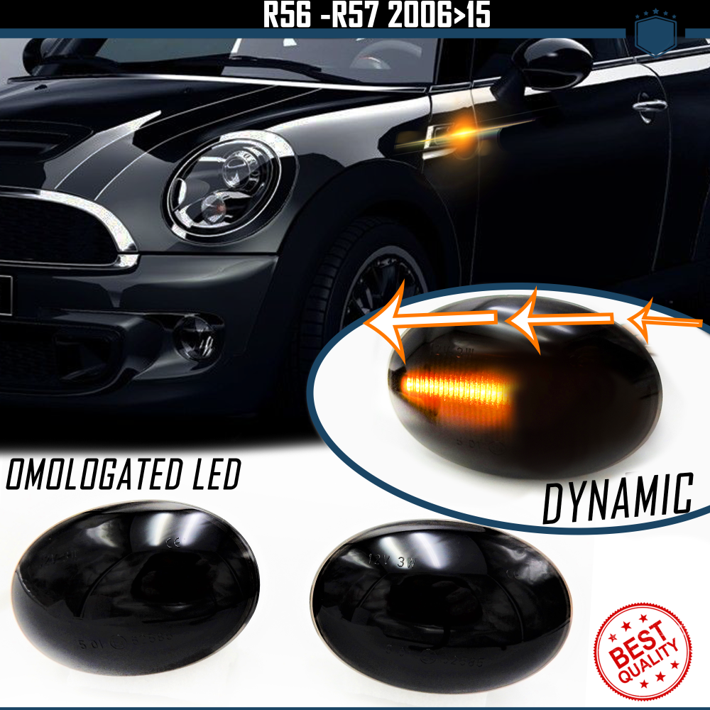 X2 Intermitentes LED Secuenciales para MINI Cooper (R56, R57) Homologados, Lente Negra, CANBUS No Error X2 Intermitentes LED Secuenciales para MINI Cooper (R56, R57) Homologados, Lente Negra, CANBUS No Error
