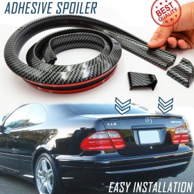 SPOILER Alerón trasero Adhesivo PARA MERCEDES CLK, LABIO Maletero / Techo en EPDM Efecto Fibra de Carbono NEGRO flexible