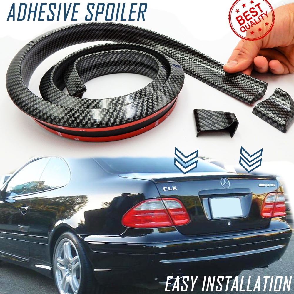 SPOILER Alerón trasero Adhesivo PARA MERCEDES CLK, LABIO Maletero / Techo en EPDM Efecto Fibra de Carbono NEGRO flexible SPOILER Alerón trasero Adhesivo PARA MERCEDES CLK, LABIO Maletero / Techo en EPDM Efecto Fibra de Carbono NEGRO flexible