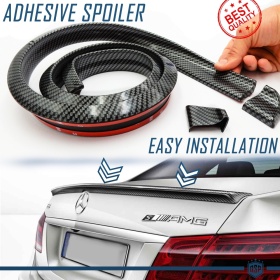 SPOILER Alerón trasero Adhesivo PARA MERCEDES CLASE E LABIO Maletero / Techo en EPDM Efecto Fibra de Carbono NEGRO flexible