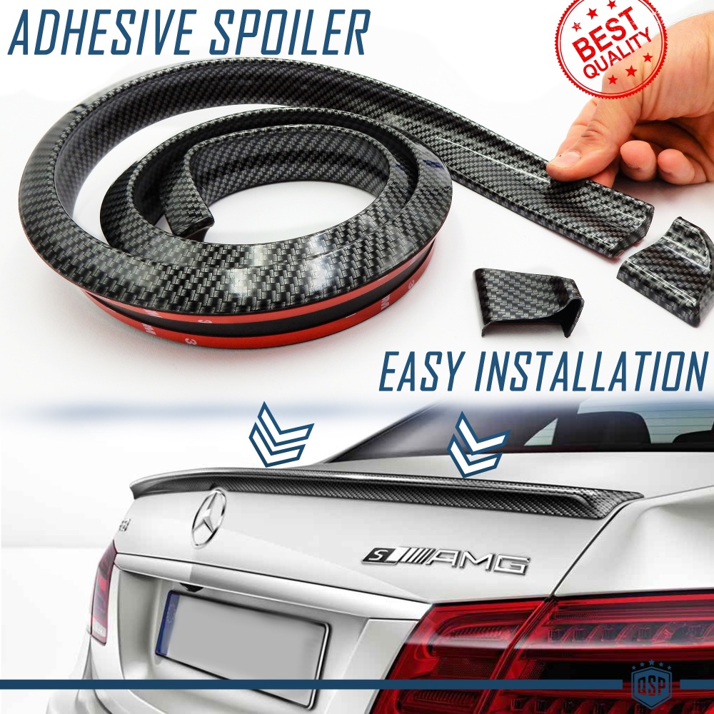 SPOILER Alerón trasero Adhesivo PARA MERCEDES CLASE E LABIO Maletero / Techo en EPDM Efecto Fibra de Carbono NEGRO flexible SPOILER Alerón trasero Adhesivo PARA MERCEDES CLASE E LABIO Maletero / Techo en EPDM Efecto Fibra de Carbono NEGRO flexible