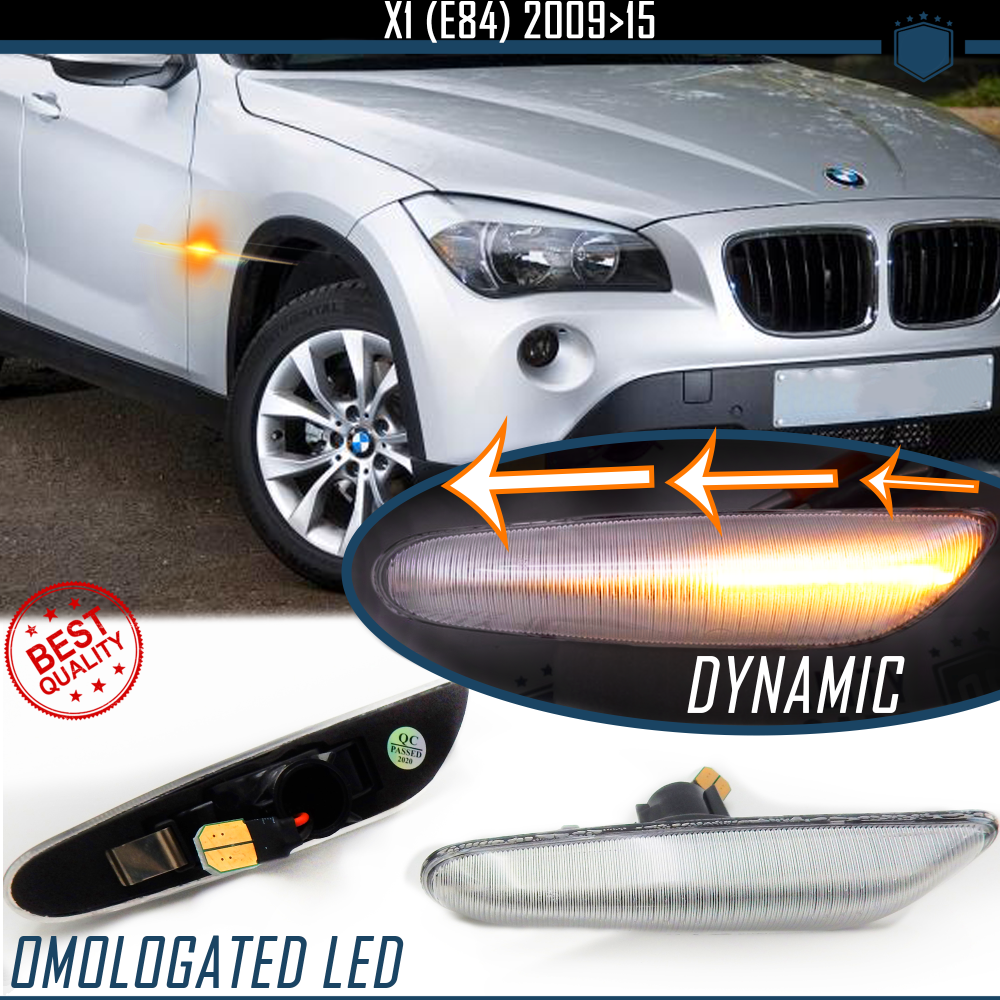 Intermitentes LED Secuenciales para BMW X1 (E84) Coches Homologados, Lente Blanca, CANBUS No Error Intermitentes LED Secuenciales para BMW X1 (E84) Coches Homologados, Lente Blanca, CANBUS No Error