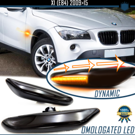 Intermitentes LED Secuenciales para BMW X1 (E84), Homologados, Lente Negra Oscura, CANBUS No Error