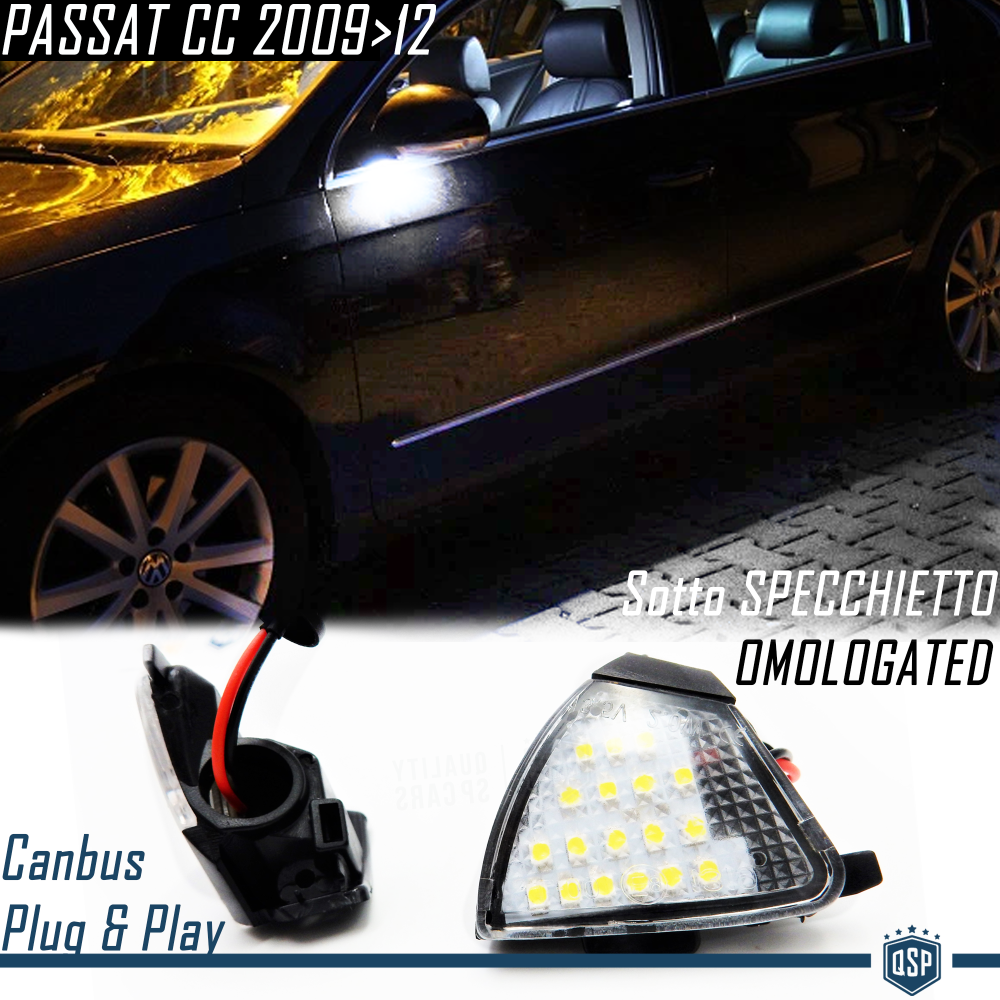2X Luces LED Charco Debajo Espejos para VW Passat CC, 18 LED Canbus 6.500K Blanco Frío Plug & Play 2X Luces LED Charco Debajo Espejos para VW Passat CC, 18 LED Canbus 6.500K Blanco Frío Plug & Play