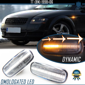 X2 Intermitentes LED Secuenciales para AUDI TT (8N), Homologados, Lente Blanca, CANBUS No Error