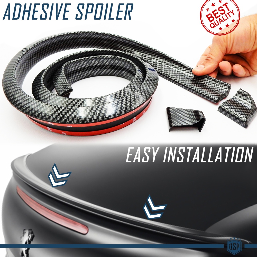 SPOILER Alerón trasero Adhesivo Compatibl con PEUGEOT, LABIO Maletero / Techo en EPDM Efecto Fibra de Carbono NEGRO flexible SPOILER Alerón trasero Adhesivo Compatibl con PEUGEOT, LABIO Maletero / Techo en EPDM Efecto Fibra de Carbono NEGRO flexible