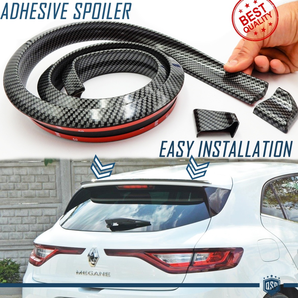 SPOILER Alerón trasero Adhesivo PARA RENAULT MEGANE-SCENIC, LABIO Maletero / Techo en EPDM Efecto Fibra de Carbono NEGRO flexible SPOILER Alerón trasero Adhesivo PARA RENAULT MEGANE-SCENIC, LABIO Maletero / Techo en EPDM Efecto Fibra de Carbono NEGRO flexible