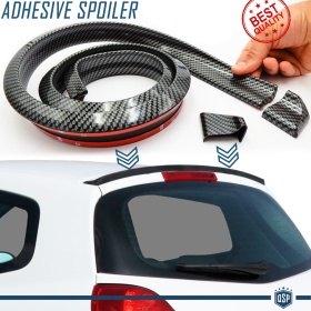 SPOILER Alerón trasero Adhesivo PARA RENAULT CLIO-TWINGO, LABIO Maletero / Techo en EPDM Efecto Fibra de Carbono NEGRO flexible