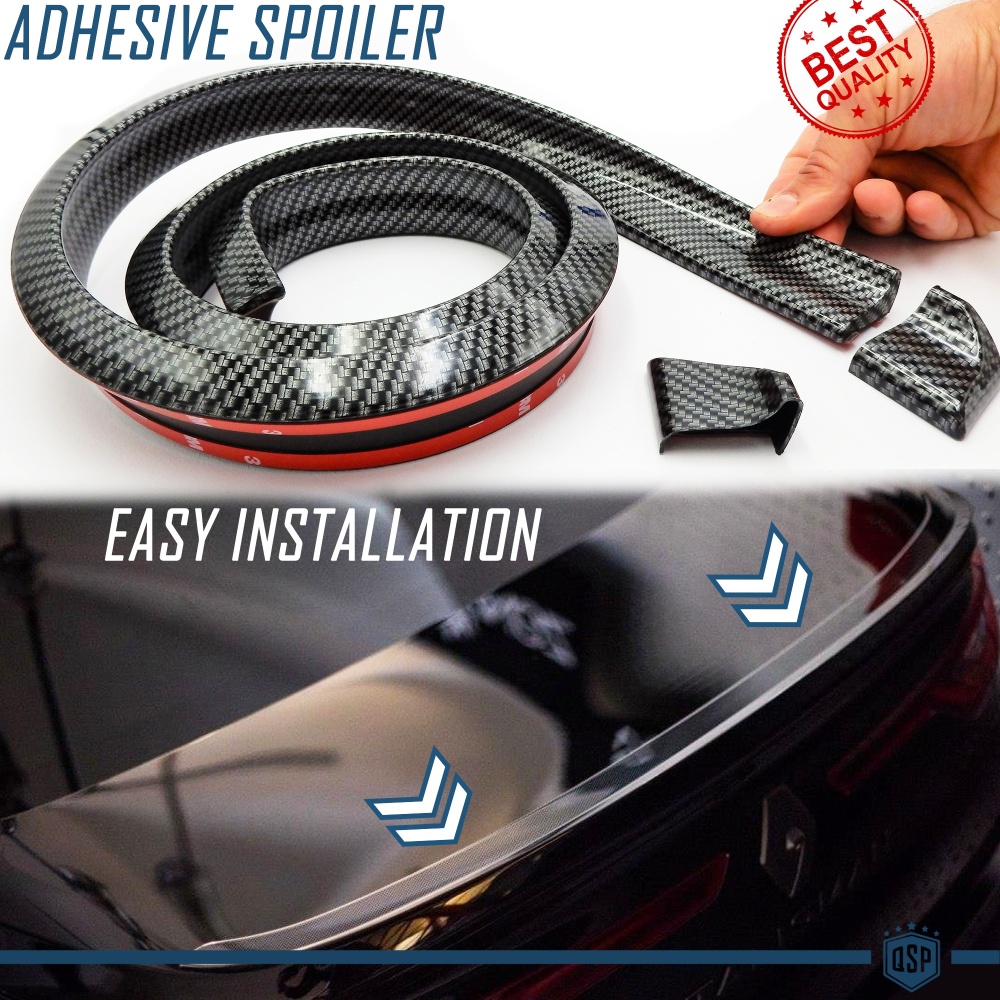 SPOILER Alerón trasero Adhesivo Compatible con RENAULT, LABIO Maletero / Techo en EPDM Efecto Fibra de Carbono NEGRO flexible SPOILER Alerón trasero Adhesivo Compatible con RENAULT, LABIO Maletero / Techo en EPDM Efecto Fibra de Carbono NEGRO flexible