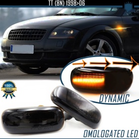 X2 Intermitentes LED Secuenciales para AUDI TT (8N), Homologados, Lente Negra Oscura, CANBUS No Error