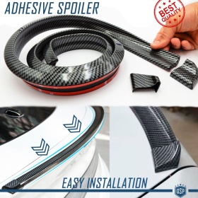 Klebender SPOILER FÜR VOLKSWAGEN SUV Aufkleber Heckspoiler Lippe Kofferaum / Dachspoiler SCHWERT Schwarz Karbonfaser Effekt