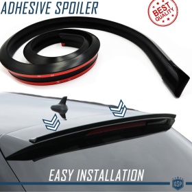 Rear SPOILER For VOLKSWAGEN GOLF adhesive, for Trunk / Roof Lip Wing in BLACK EPDM flexible