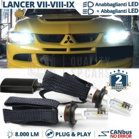 Kit LED H4 para MITSUBISHI LANCER 7, 8, 9 Luces de Cruce + Carretera | 6500K 8000LM CANbus