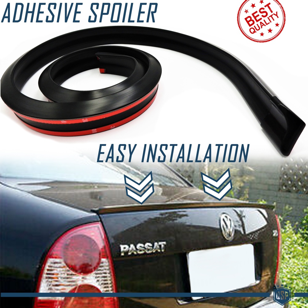 SPOILER arrière Pour VOLKSWAGEN PASSAT Adhésif, Lèvre Becquet Lame de Coffre / Toit en EPDM NOIR flexible