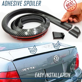 SPOILER Alerón trasero Adhesivo PARA VOLKSWAGEN JETTA-SCIROCCO-EOS, LABIO Maletero / Techo en EPDM Efecto Fibra de Carbono NEGRO flexible