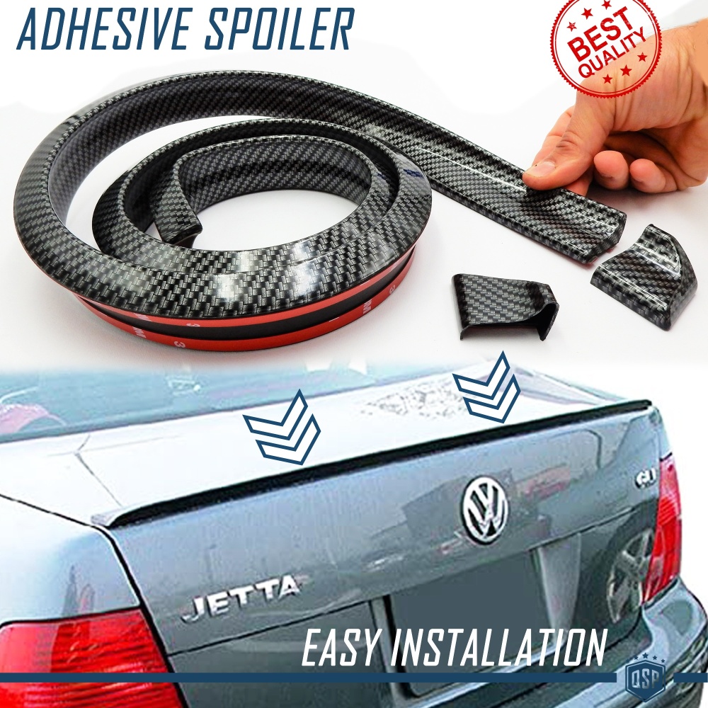 SPOILER Alerón trasero Adhesivo PARA VOLKSWAGEN JETTA-SCIROCCO-EOS, LABIO Maletero / Techo en EPDM Efecto Fibra de Carbono NEGRO flexible SPOILER Alerón trasero Adhesivo PARA VOLKSWAGEN JETTA-SCIROCCO-EOS, LABIO Maletero / Techo en EPDM Efecto Fibra de Carbono NEGRO flexible