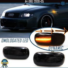 Intermitentes LED Secuenciales para AUDI A4 (B6), Homologados, Lente Negra Oscura, CANBUS No Error