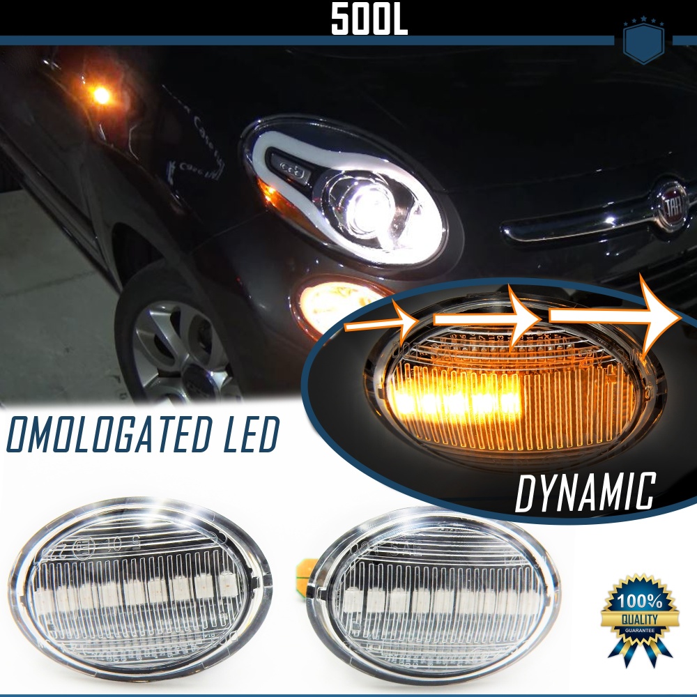 Intermitentes LED Secuenciales Homologados para FIAT 500L, CANBUS No Error, Homologados, Lente Blanca, Plug & Play Intermitentes LED Secuenciales Homologados para FIAT 500L, CANBUS No Error, Homologados, Lente Blanca, Plug & Play