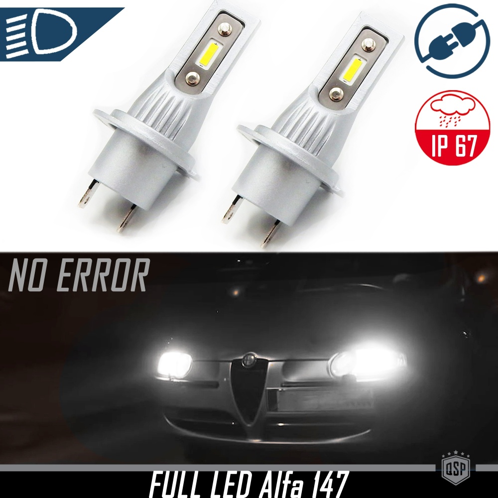 Luces de Cruce LED H7 para Alfa Romeo 147 (00-05) | Bombillas Led CANbus Luz Potente Blanca 6500K 8000LM
