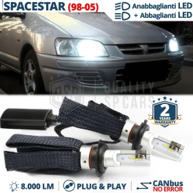 Kit LED H4 para MITSUBISHI SPACE STAR Luces de Cruce + Carretera | 6500K 8000LM CANbus